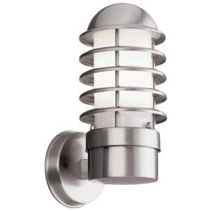 Louvre Outdoor Wall Light-Stainless Steel & White Shade IP44