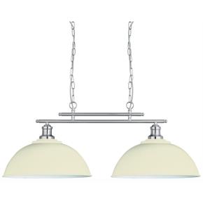 Fusion 2 Light Bar Ceiling Pendant - Cream Metal Shades