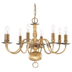 Flemish 8 Light Ceiling Pendant - Antique Brass