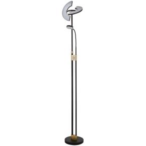 Gio LED Mother & Child Floor Lamp- Satin Brass & Black Metal 