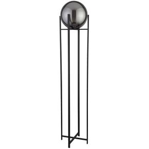 Amsterdam Floor Lamp - Black Metal & Smoked Glass