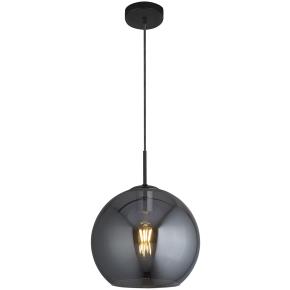 Amsterdam Ceiling Pendant - Black Metal & Smoked Glass