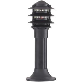 Bollards 450mm Outdoor Post - Black Aluminium & Glass IP44