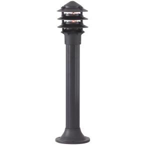 Bollards 730mm Outdoor Post - Black Aluminium & Glass IP44