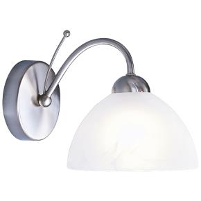 Milanese Wall Light - Satin Silver & Alabaster Glass