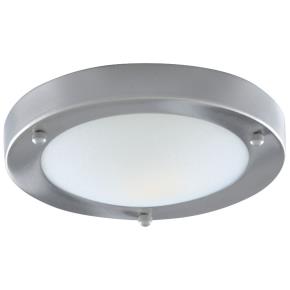 Dublin Bathroom Ceiling Light - Satin Silver & Acid Glass