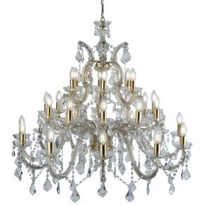 Marie Therese 30 Light Chandelier - Polished Brass & Crystal
