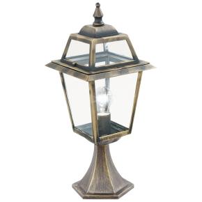 New Orleans Outdoor Post- Aluminium, Black Gold & Glass IP44