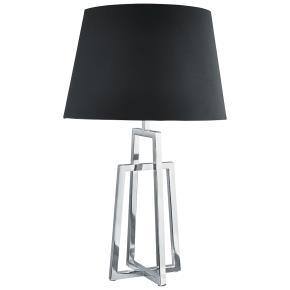 York Table Lamp - Chrome Base & Black Tapered Shade