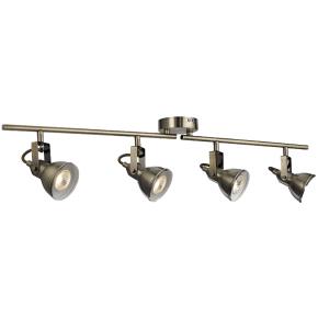 Focus 4 Light Industrial Spotlight Bar - Antique Brass