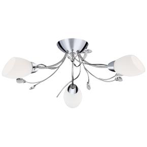 Gardenia 3 Light Flush Ceiling Light - Polished Chrome & Glass