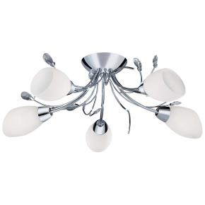 Gardenia 5 Light Flush Ceiling Light - Polished Chrome & Glass