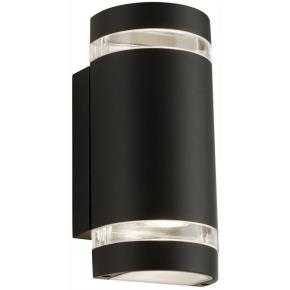 Sheffield LED 2 Light Outdoor Light-Black & Clear Diffuser, IP44