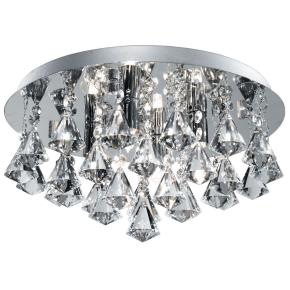 Hanna 4 Light Flush - Chrome & Clear Crystal Pyramid Drops IP44