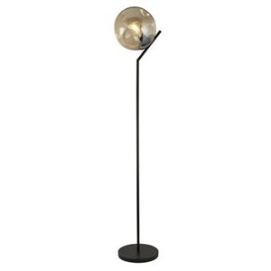 Searchlight 22122-1BK Punch Floor Lamp - Black Metal & Champagne Punched Glass