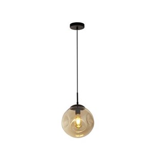 Searchlight 22123-1BK Punch 1 Light Pendant Black With Champagne Glass Shade