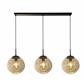 Searchlight 22123-3BK Punch 3 Light  Pendant Black With Champagne Glass Shade 