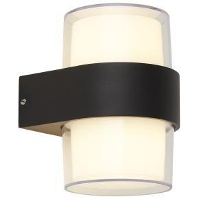 Pittsburgh 2 Light LED Outdoor Up/Down Wall Light - Black & Opal