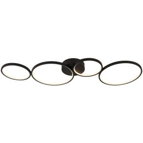 Cirque 4 Light LED Ring Flush Ceiling Light - Black Metal