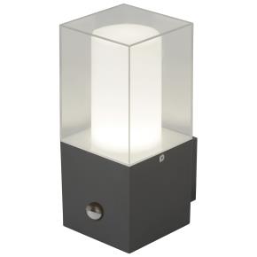 Granada Outdoor Wall Light, PIR Sensor - Grey & Clear,IP44