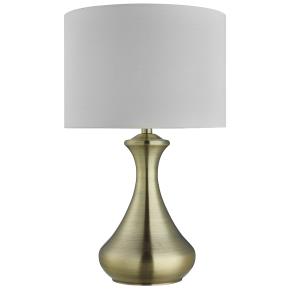 Touch Table Lamp - Antique Brass & Fabric Shade