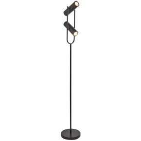 Telescope 2 Light  Floor Lamp - Matt Black Metal