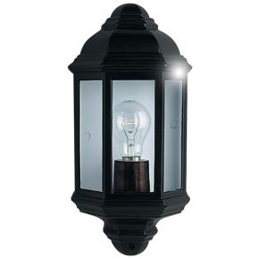 Maine Outdoor & Porch Flush Wall Light - Black & Glass