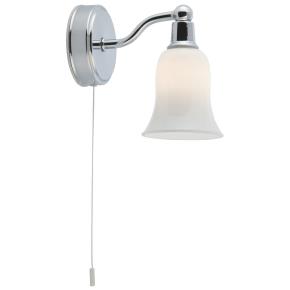 Equador LED Bathroom Wall Light - Chrome & Opal Glass, IP44