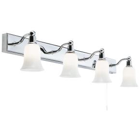 Equador 4 Light LED Bathroom Light - Chrome & Opal Glass IP44