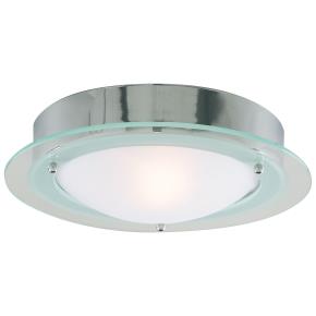 Belfast Flush Ceiling Light- Chrome & Clear/Acid Glass, IP44