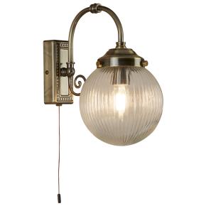 Belvue Wall Light - Antique Brass & Clear Glass, IP44