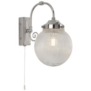 Belvue Wall Light - Chrome with Acid Globe Shade, IP44