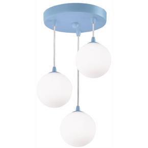 Novelty Kids 3 Light Ceiling Pendant - Metal & Opal Glass