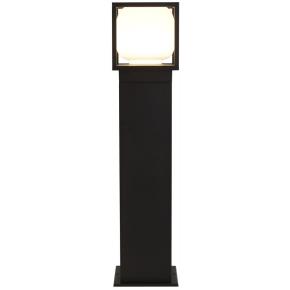 Athens 650mm LED Outdoor Post - Black with Opal Shade