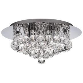 Hanna II 4 Light LED Bathroom Flush - Chrome & Crystal, IP44