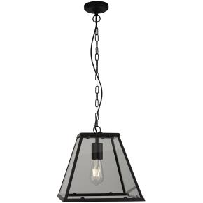 Lantern Noir Ceiling Pendant - Black Metal & Clear Glass