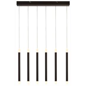 Wands 6 Light LED Bar Ceiling Pendant - Black Metal & Acrylic