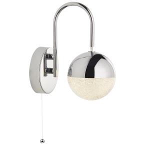 Marbles LED Wall Light - Chrome & Crushed Ice Shade