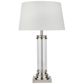 Pedestal Table Lamp - Clear Glass, Satin Silver, Cream ...