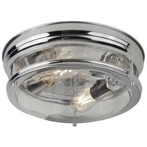 Glasgow 2 Light Ceiling Flush - Chrome & Acid Glass, IP44