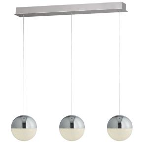 Marbles LED 3 Light Bar - Chrome, Crushed Ice Shade