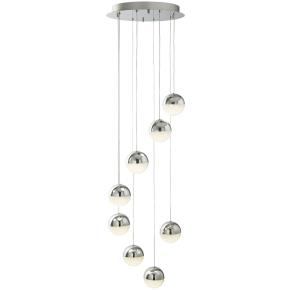 Marbles LED 8 Light Multi-Drop - Chrome, Crushed Ice Shade