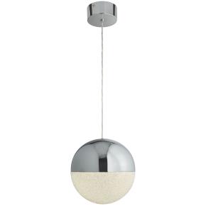 Marbles LED Pendant - Chrome, Crushed Ice Shade - 25cm
