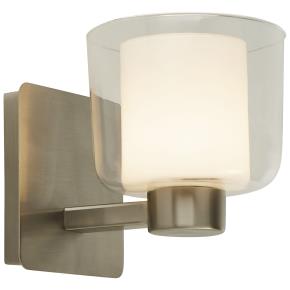 Bolivia Wall Light - Satin Nickel Glass, IP44