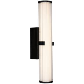 Clamp LED Bathroom Wall Light-Black Metal & Opal Glass IP44