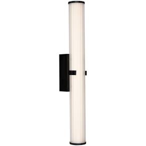 Clamp LED Bathroom Wall Light-Black Metal & Opal Glass IP44