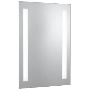 Bathroom Mirror w Shaving Socket - Chrome & Frosted, IP44