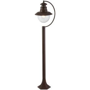 Station 1100mm Outdoor Garden Post- Brown Metal & Glass IP44