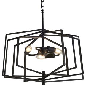 Slinky 3 Light Ceiling Pendant - Black Metal