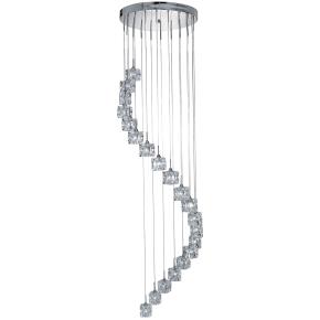 Ice Cube LED 20 Light Multi-Drop - Chrome with Clear Glass